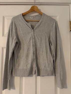 GAP Light Gray Button-Up Women's Cardigan